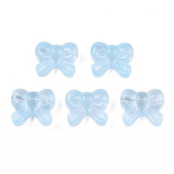 Transparent Spray Painted Glass Beads