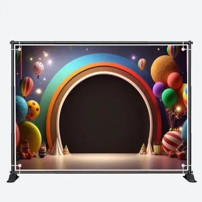 Chichi Arch Balloons Colorful 1st Birthday Backdrop - Aperturee