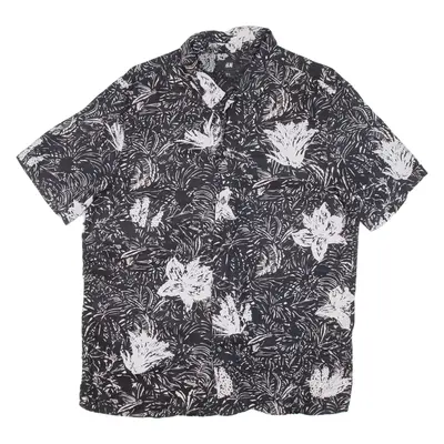 H&M Mens Shirt Black Floral M