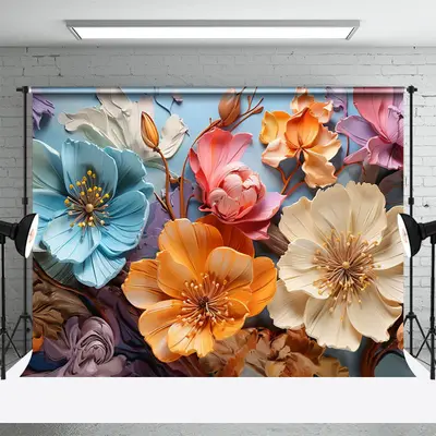 Bright Colorful Floral Fine Art Photography Backdrop - Aperturee