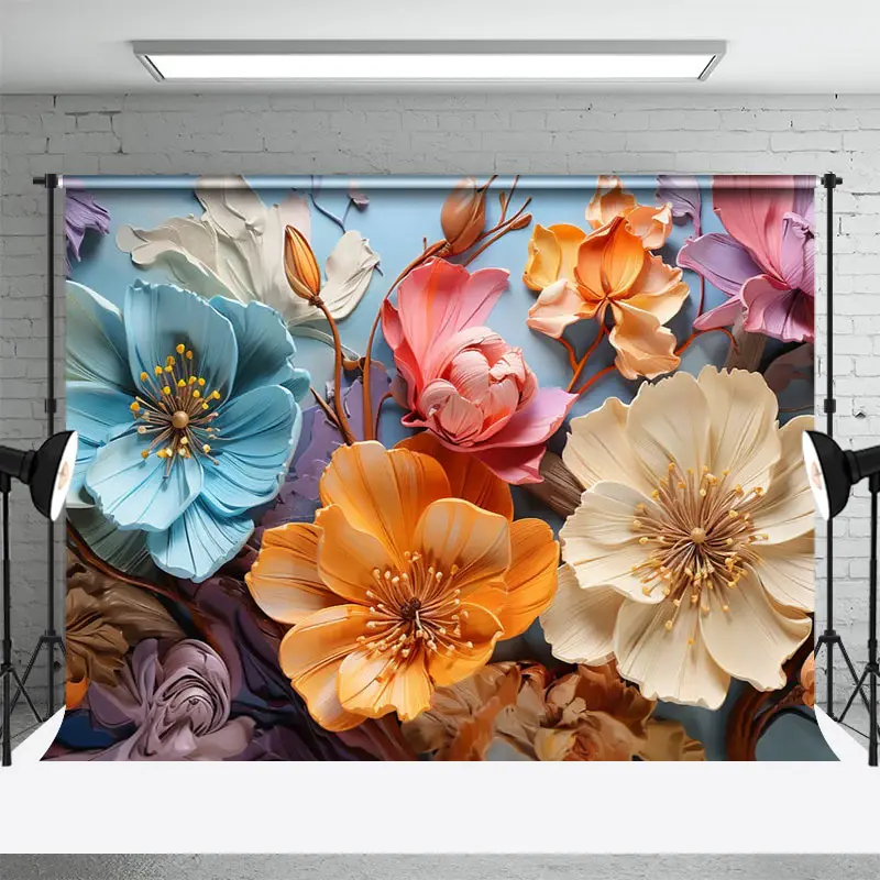 Bright Colorful Floral Fine Art Photography Backdrop - Aperturee