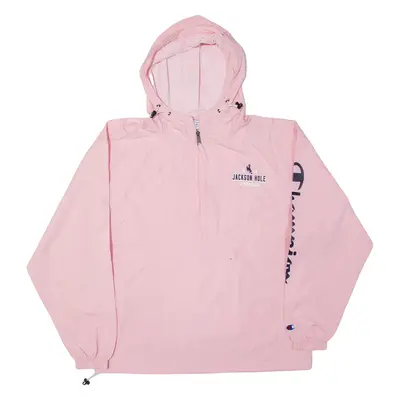 CHAMPION Jackson Hole Wyoming Pullover Rain Jacket Pink Womens M