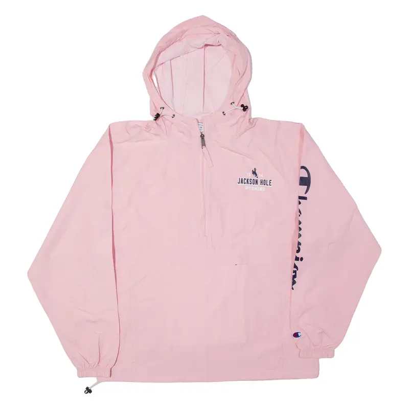 CHAMPION Jackson Hole Wyoming Pullover Rain Jacket Pink Womens M