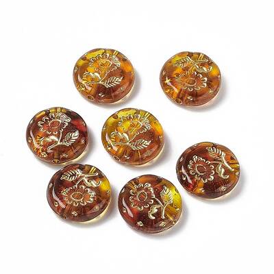 Golden Metal Enlaced Acrylic Beads
