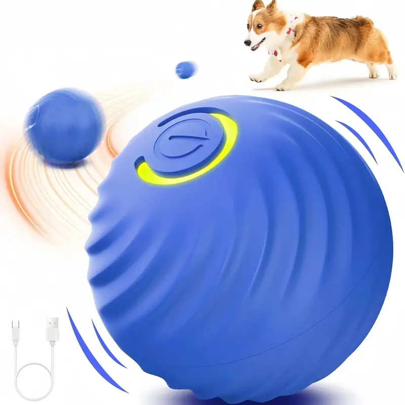 Interactive Dog Toy, USB Rechargeable Automatic Dog Ball, Training Pet Toy for Christmas Gift, Durable Active Rolling Ball, ...