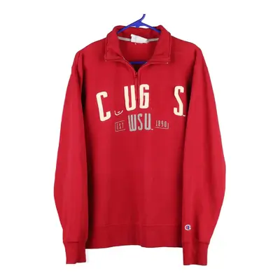 Champion 1/4 Zip - Medium Red Cotton Blend