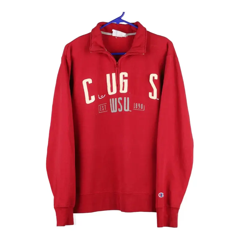 Champion 1/4 Zip - Medium Red Cotton Blend