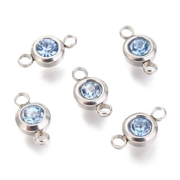 304 Stainless Steel Rhinestone Links Connectors