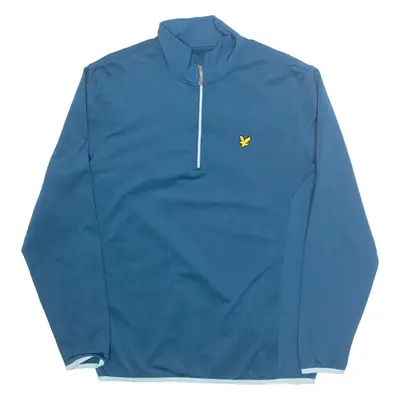 LYLE & SCOTT Mens Sweatshirt Blue 1/4 Zip L