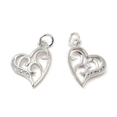 Brass Micro Pave Clear Cubic Zirconia Charms