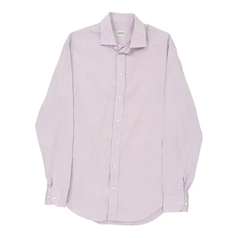 Armani Striped Shirt - Medium Pink Cotton