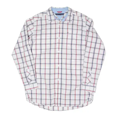 TOMMY HILFIGER Shirt White Check Long Sleeve Mens S