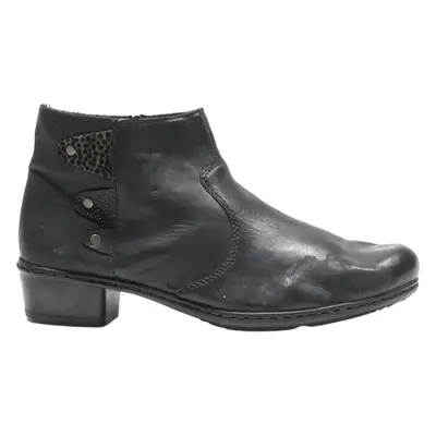 RIEKER Ankle Boots Black Leather Womens UK 5