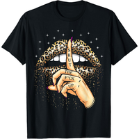 Cool Leopard Lips Gift For Women Funny Shut The Fuck Up Gag T-Shirt