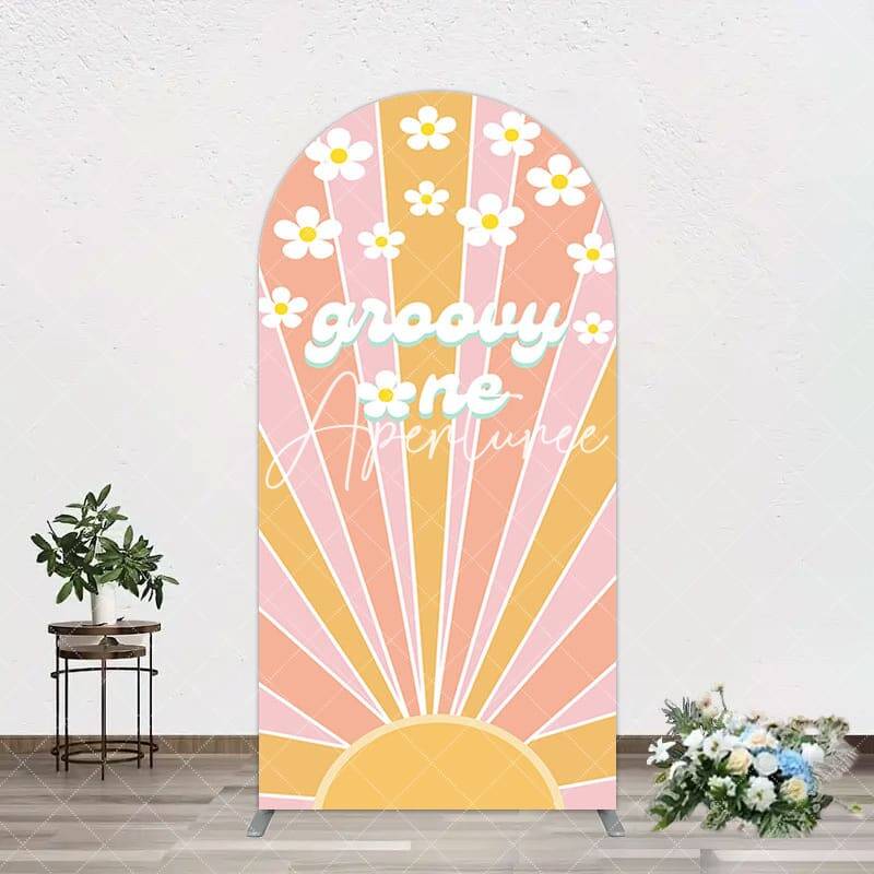 Aperturee Colorful Sunlight Floral Groovy One Arch Backdrop, 1.6X4FT(0.5X1.2M), 38.18 USD, arch backdrop kit, GDDM0Y15-A