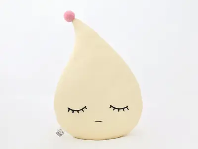 Pastel Yellow Raindrop Pillow
