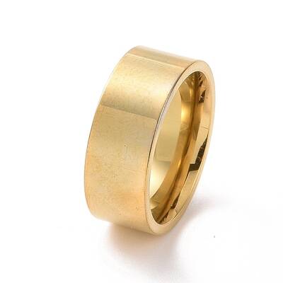 201 Stainless Steel Plain Band Ring for Women