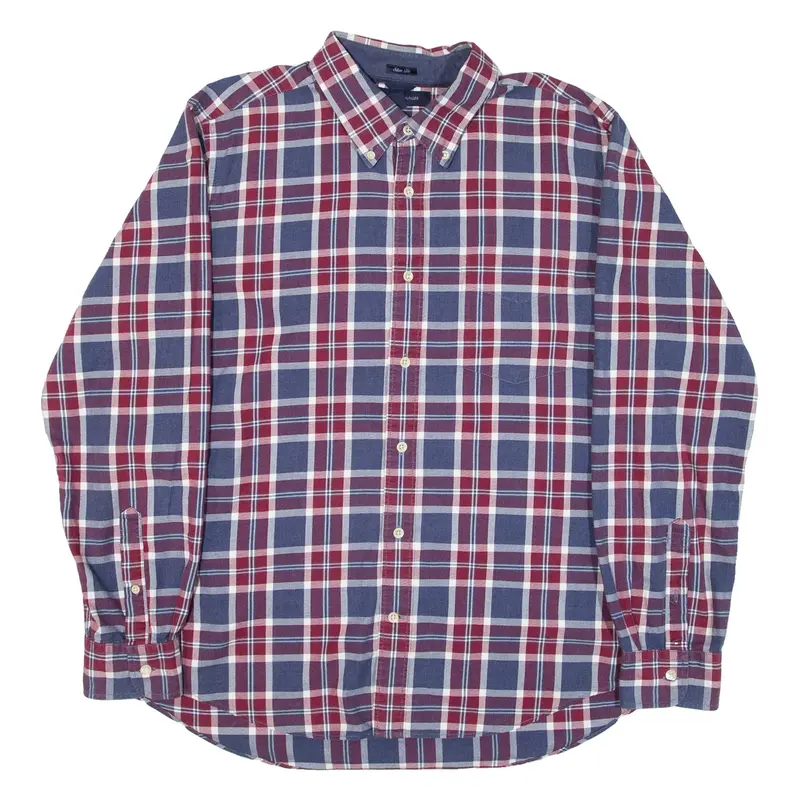 TOMMY HILFIGER Slim Fit Mens Shirt Red Check Long Sleeve L