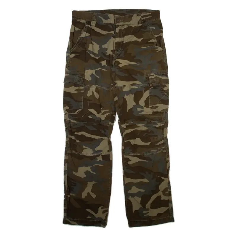 CLOCKHOUSE Cargo Camo Mens Trousers Green Regular Straight W32 L32
