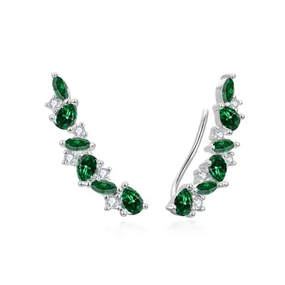 Beneto Delicious long earrings with green zirconia AGUP3299GR