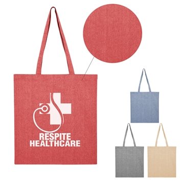 100 Custom Harlow Heathered Tote Bag - Cotton Canvas