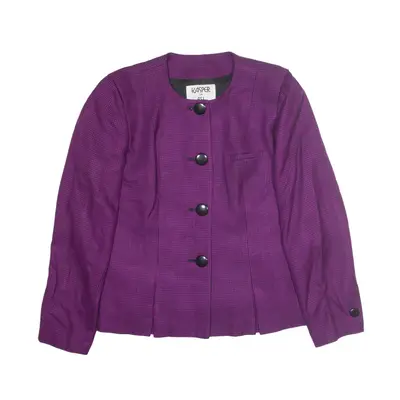 KASPER FOR ASL Blazer Jacket Purple Viscose 90s Houndstooth Womens L