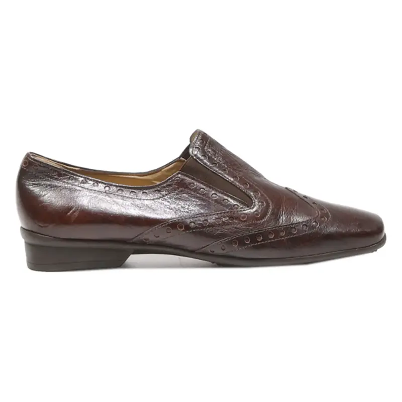 GABOR Loafer Shoes Brown Leather Womens UK 6