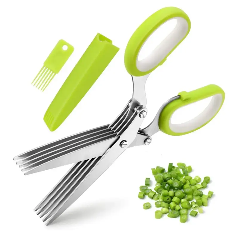 Multifunctional Vegetable Cutter, 1 Set Stainless Steel 5-blade Design Vegetable Chopper, Durable Multi-purpose Vegetable Cut...
