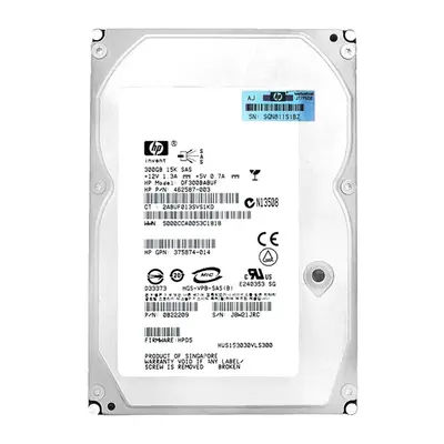462587R-003 HP 300GB 15000RPM SAS 3Gb/s Hot-Pluggable Dual Port 3.5-inch Hard Drive for Gen1 to Gen7 ProLiant Servers