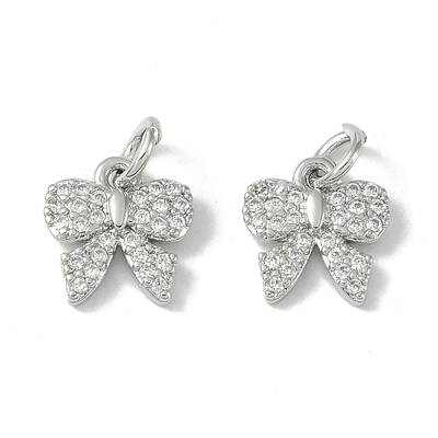 Brass Micro Pave Clear Cubic Zirconia Pendants