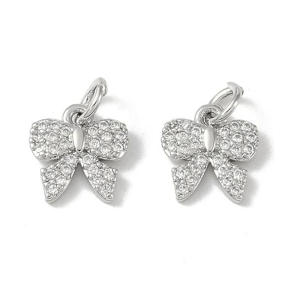 Brass Micro Pave Clear Cubic Zirconia Pendants