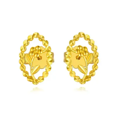 18K Gold Wildflowers Stud Earrings