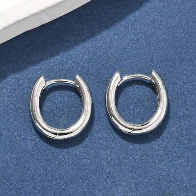 Oval Brass Hoop Earrings