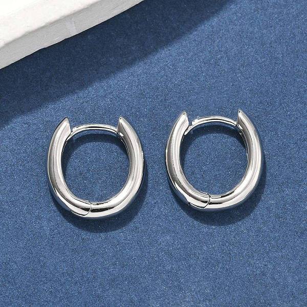 Oval Brass Hoop Earrings