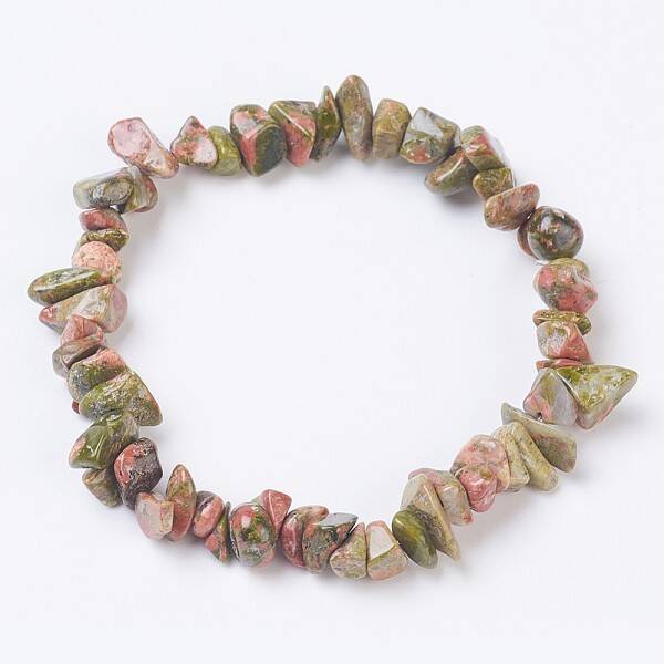 Natural Unakite Stretch Bracelets