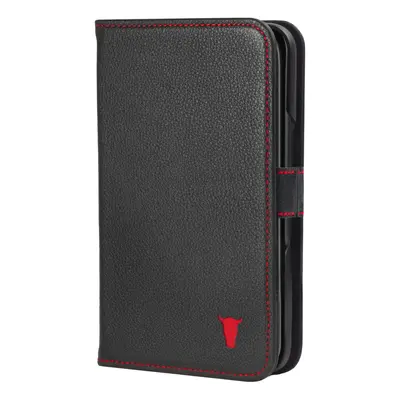 Google Pixel 9 Pro Fold Leather Wallet Case - Black with Red Detail