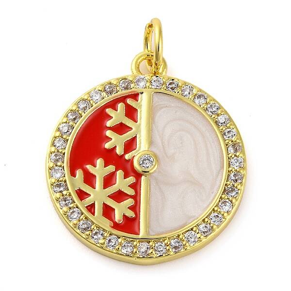 Christmas Series Brass Micro Pave Cubic Zirconia Pendants