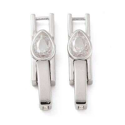Rack Plating Brass Micro Pave Cubic Zirconia Watch Band Clasps