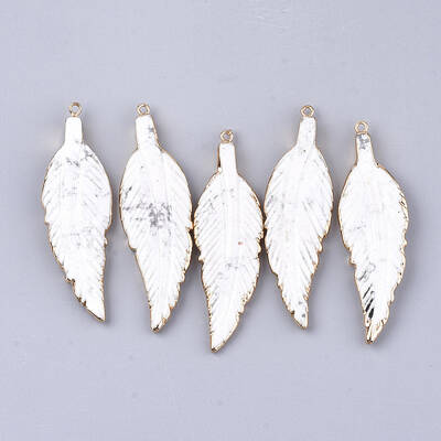Electroplate Natural Howlite Big Pendants
