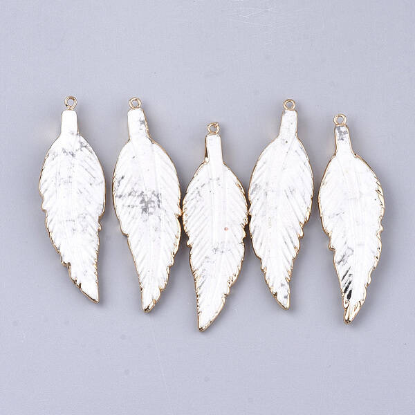 Electroplate Natural Howlite Big Pendants