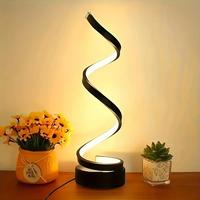 Modern Table Lamp,LED Table Lamp,LED Spiral Lamp with 3 Colors Modes, Touch Dimmable Nightstand Lamp for Bedroom Living Room ...