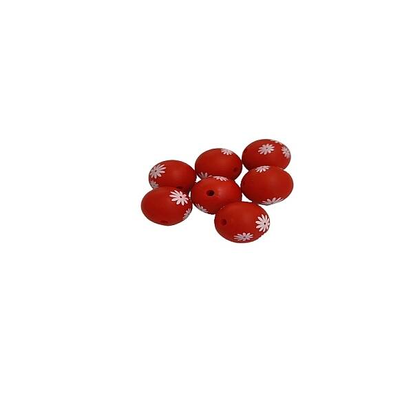 Printed Round Silicone Focal Beads