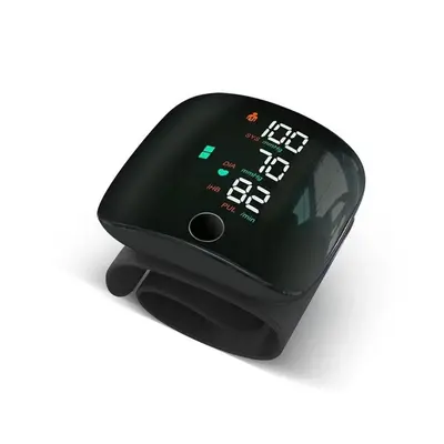 Wrist blood pressure monitor, rechargeable blood pressure monitor for home use, LED display, voice broadcast, wrist measuring...