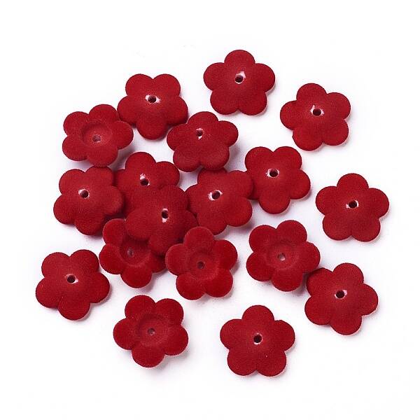 Flocky Acrylic Bead Caps