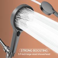 6-inch large panel handheld showerhead with four spray modes: Rainfall, Mist, Pulse, and Jet. Easy to install, comes with a 5...