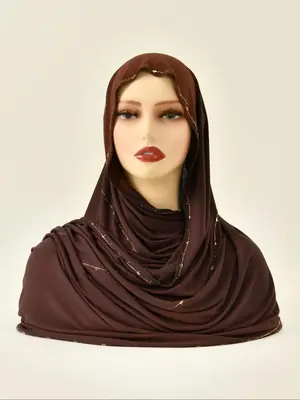 New Plus Size Jersey Hijab Shawl Soft Lightweight Solid Color Women's Scarf, Modesty Versatile Head Wraps for Casual Wear, El...