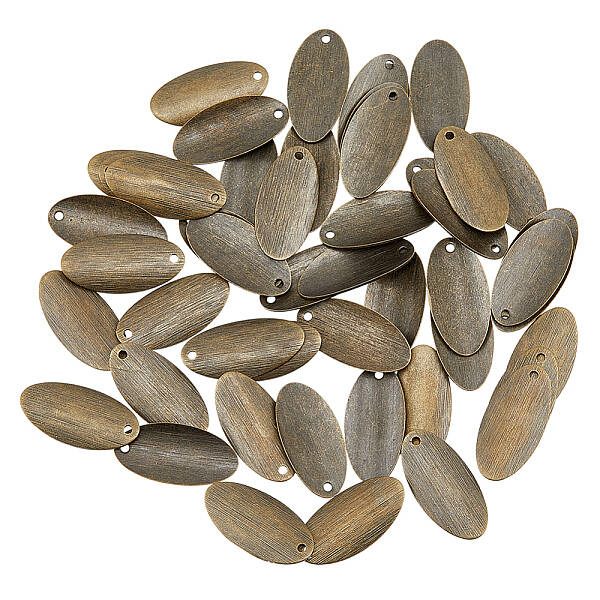SUPERFINDINGS Brass Blank Pendants Flat Round Stamping Tag Charms with Hole for Jewelry Making