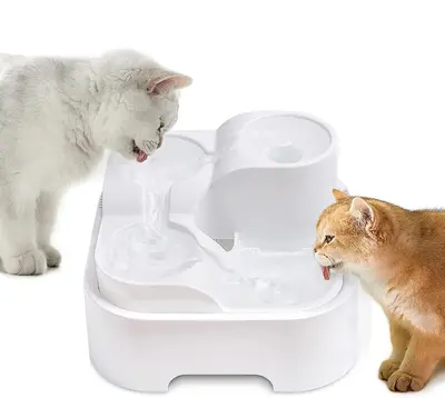 24/7 Automatic Fresh Water 2.8L Cat Water Fountain USB Powered Ultra Silent with LED Light and 3 Activated-Carbon Filters for...