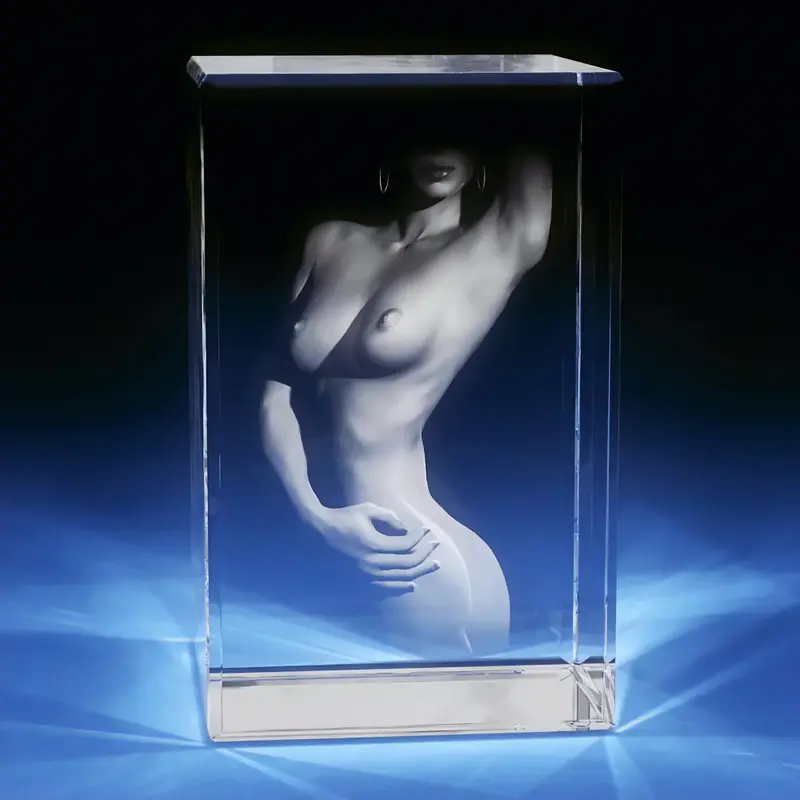 3D Memory Crystal™ - Tabletop - Rectangle - Nude-Large