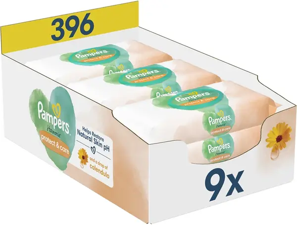 Pampers Harmonie Protect&Care Baby Wet Wipes with Calendula 396 Pieces
